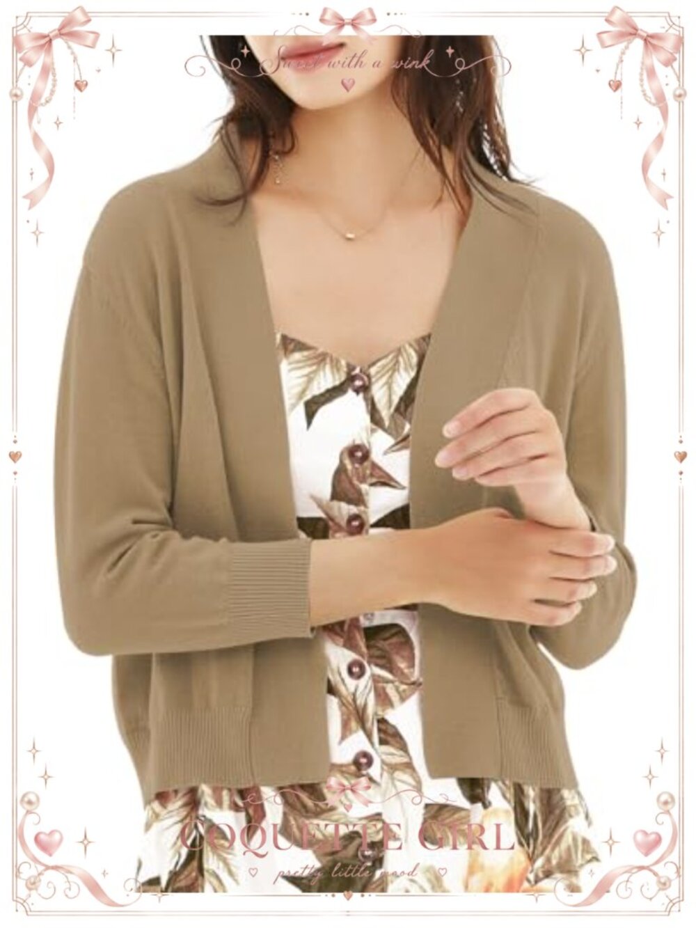 3/4 Sleeve Cropped Cardigan Women Lightweight Open Front Knit Bolero Shrug